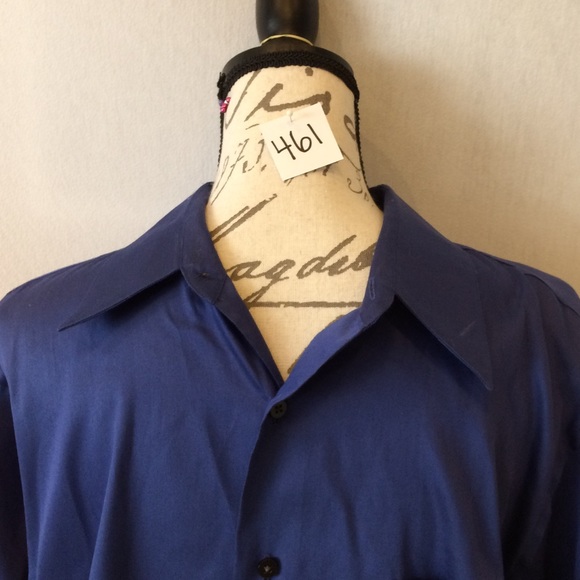 Dark Blue Men’s Dress Shirt - Picture 2 of 4